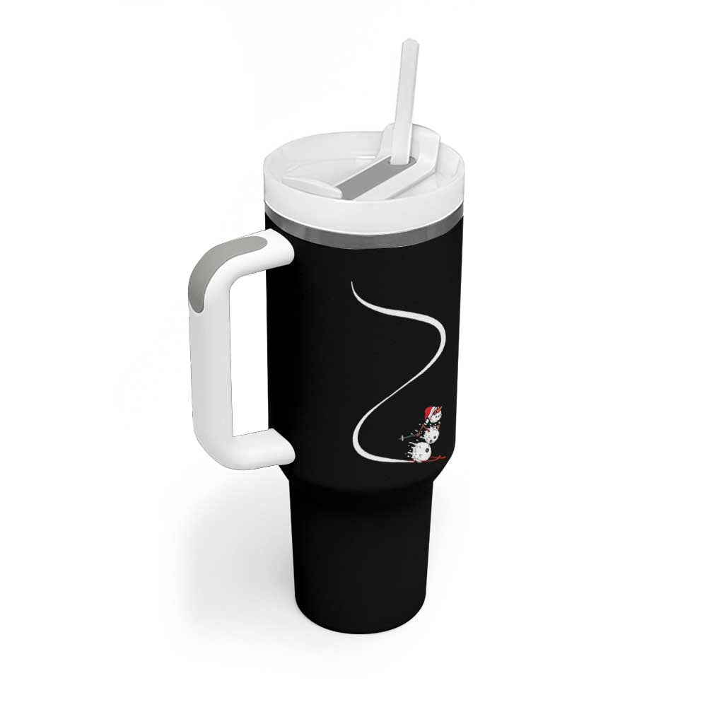 Skiing Snowman Tumbler With Handle Funny Ski Freeride Freeski Winter Sports Skiers - Wonder Print Shop