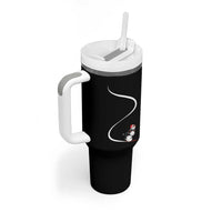 Skiing Snowman Tumbler With Handle Funny Ski Freeride Freeski Winter Sports Skiers - Wonder Print Shop