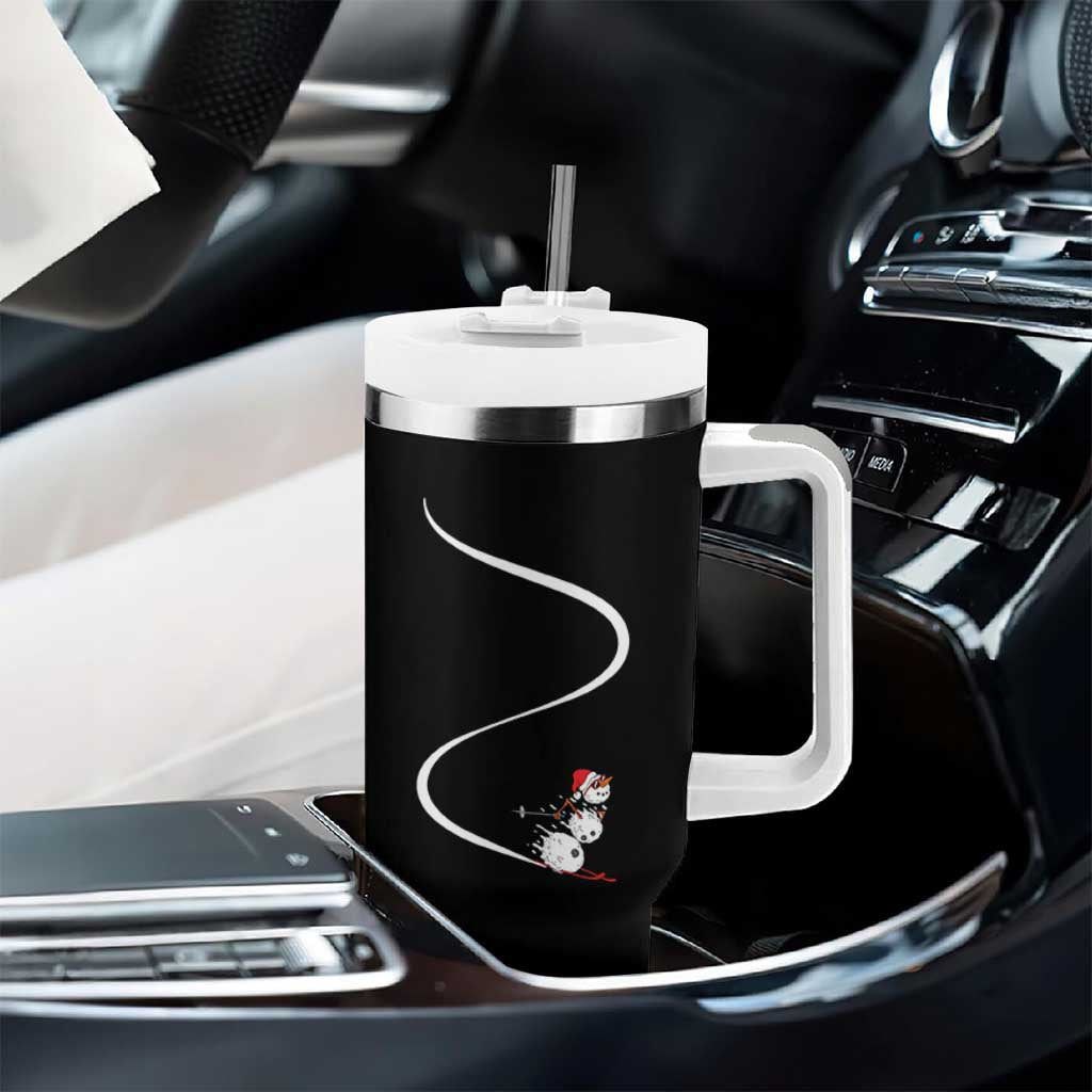 Skiing Snowman Tumbler With Handle Funny Ski Freeride Freeski Winter Sports Skiers - Wonder Print Shop