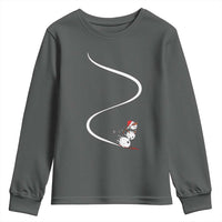 Skiing Snowman Youth Sweatshirt Funny Ski Freeride Freeski Winter Sports Skiers - Wonder Print Shop