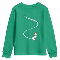 Skiing Snowman Youth Sweatshirt Funny Ski Freeride Freeski Winter Sports Skiers - Wonder Print Shop