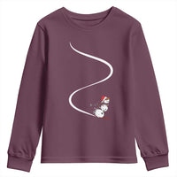 Skiing Snowman Youth Sweatshirt Funny Ski Freeride Freeski Winter Sports Skiers - Wonder Print Shop