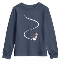 Skiing Snowman Youth Sweatshirt Funny Ski Freeride Freeski Winter Sports Skiers - Wonder Print Shop