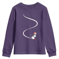Skiing Snowman Youth Sweatshirt Funny Ski Freeride Freeski Winter Sports Skiers - Wonder Print Shop