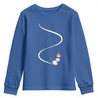 Skiing Snowman Youth Sweatshirt Funny Ski Freeride Freeski Winter Sports Skiers - Wonder Print Shop