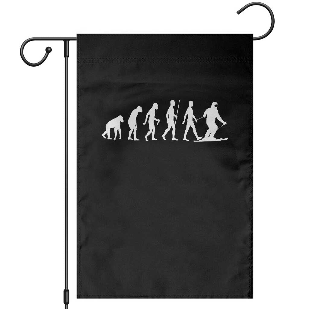Ski Evolution Garden Flag Funny Skiing Lover Skiers - Wonder Print Shop