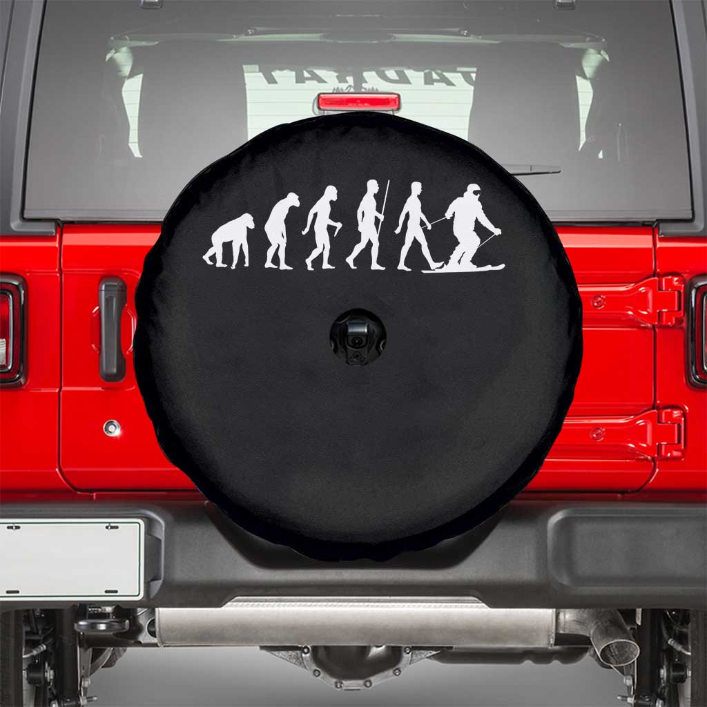 Ski Evolution Spare Tire Cover Funny Skiing Lover Skiers - Wonder Print Shop