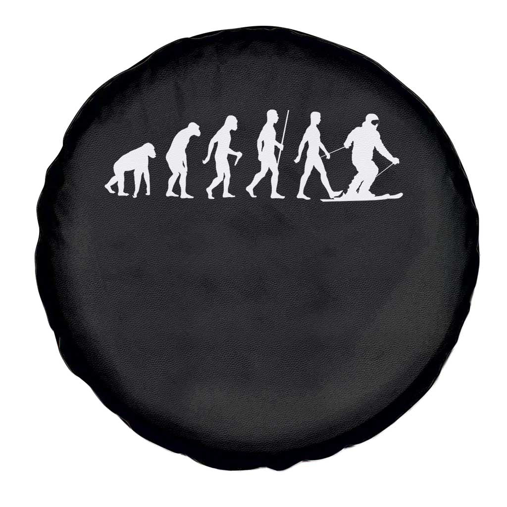 Ski Evolution Spare Tire Cover Funny Skiing Lover Skiers - Wonder Print Shop
