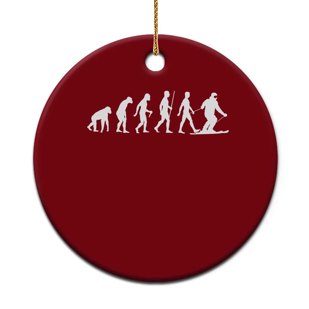 Ski Evolution Ceramic Ornament Funny Skiing Lover Skiers - Wonder Print Shop