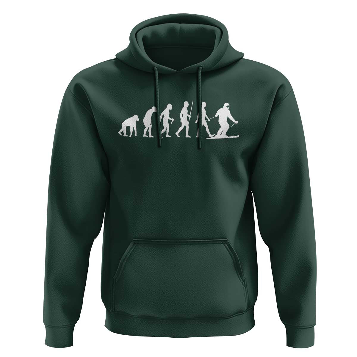 Ski Evolution Hoodie Funny Skiing Lover Skiers - Wonder Print Shop