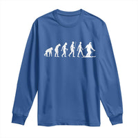 Ski Evolution Long Sleeve Shirt Funny Skiing Lover Skiers - Wonder Print Shop