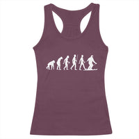 Ski Evolution Racerback Tank Top Funny Skiing Lover Skiers - Wonder Print Shop
