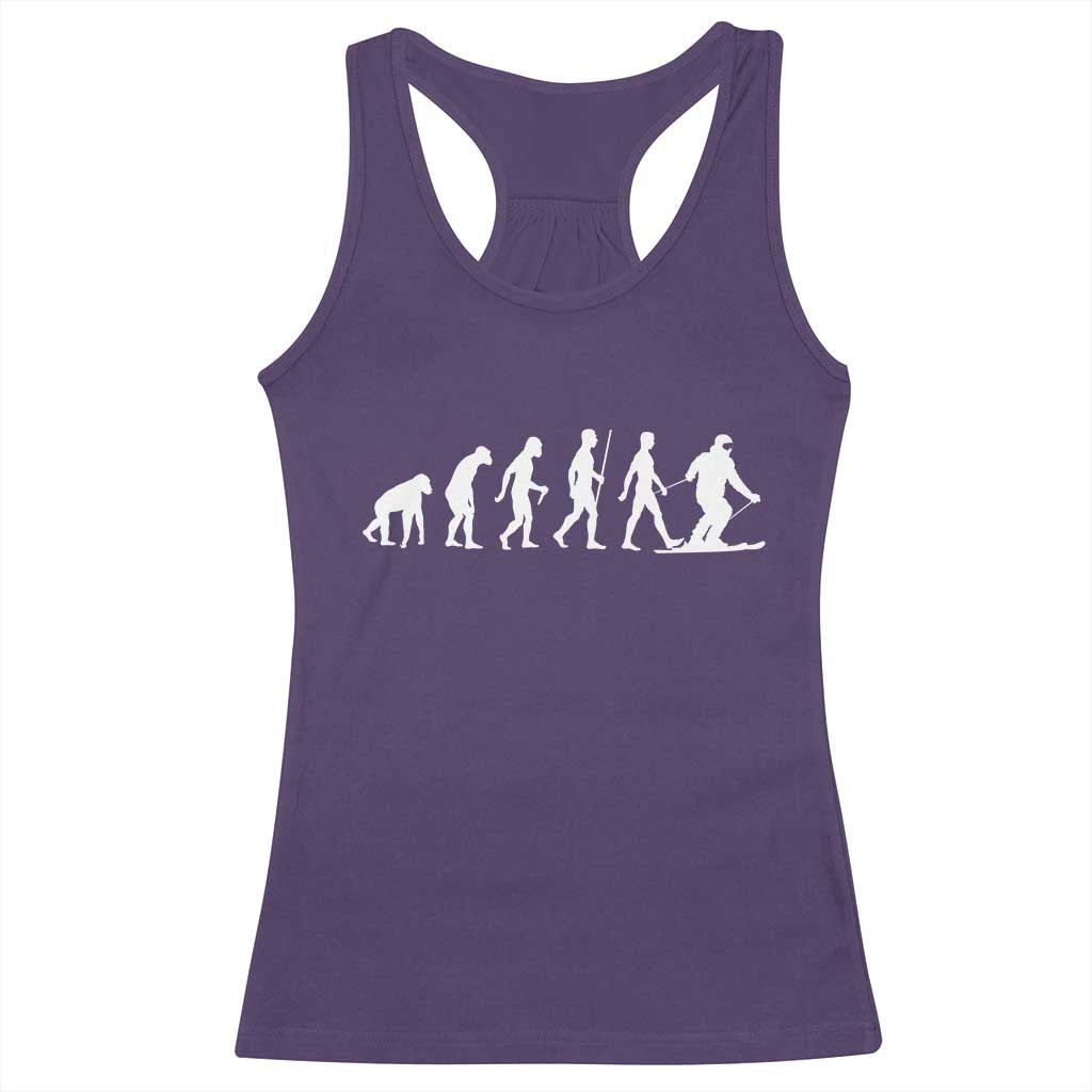 Ski Evolution Racerback Tank Top Funny Skiing Lover Skiers - Wonder Print Shop