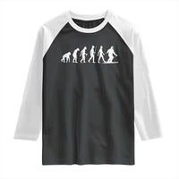 Ski Evolution Raglan Shirt Funny Skiing Lover Skiers - Wonder Print Shop