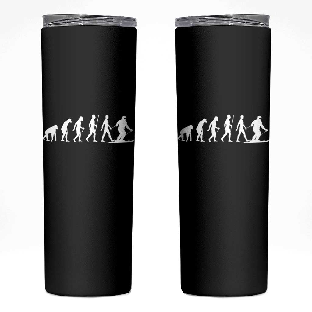 Ski Evolution Skinny Tumbler Funny Skiing Lover Skiers - Wonder Print Shop