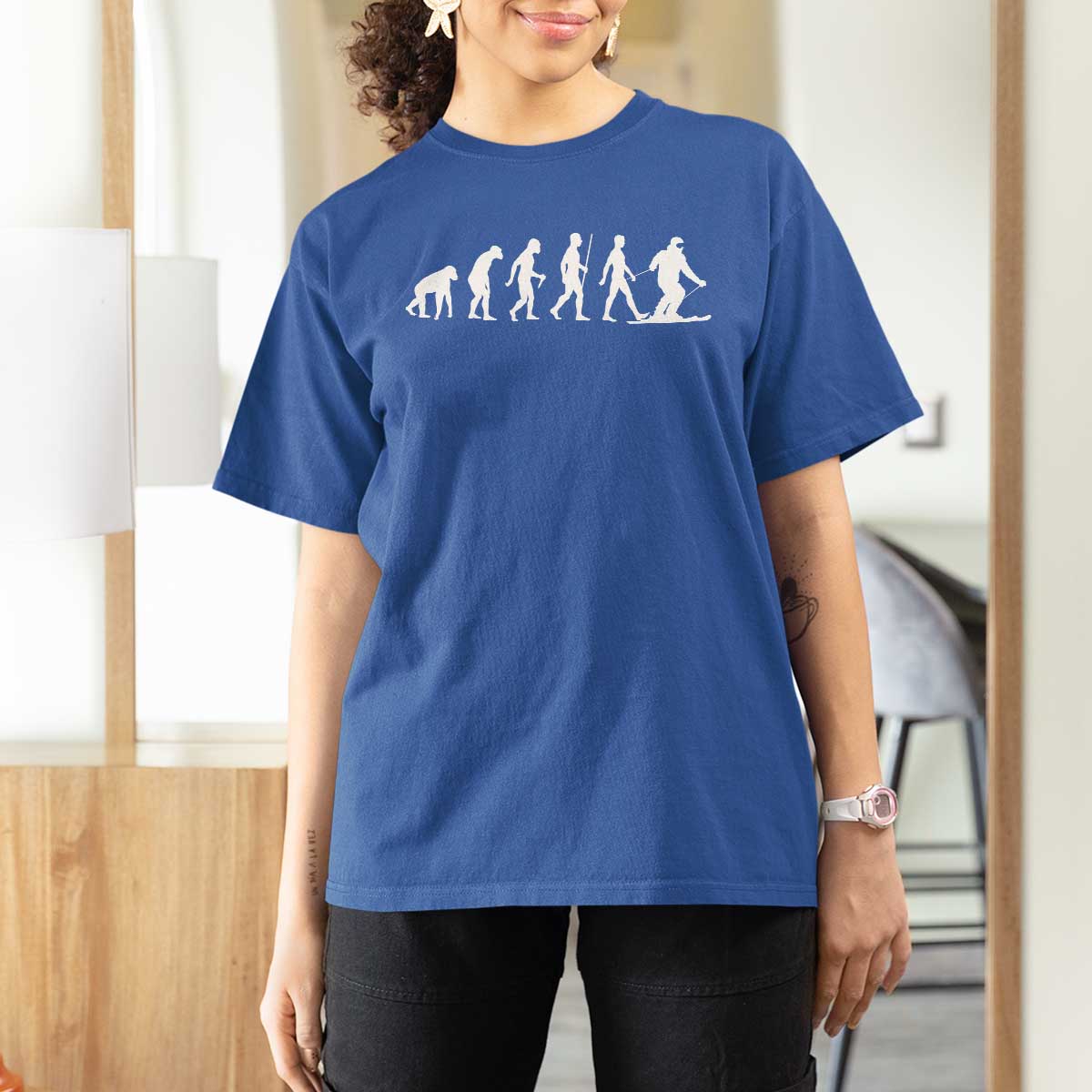 Ski Evolution T Shirt For Women Funny Skiing Lover Skiers - undefined