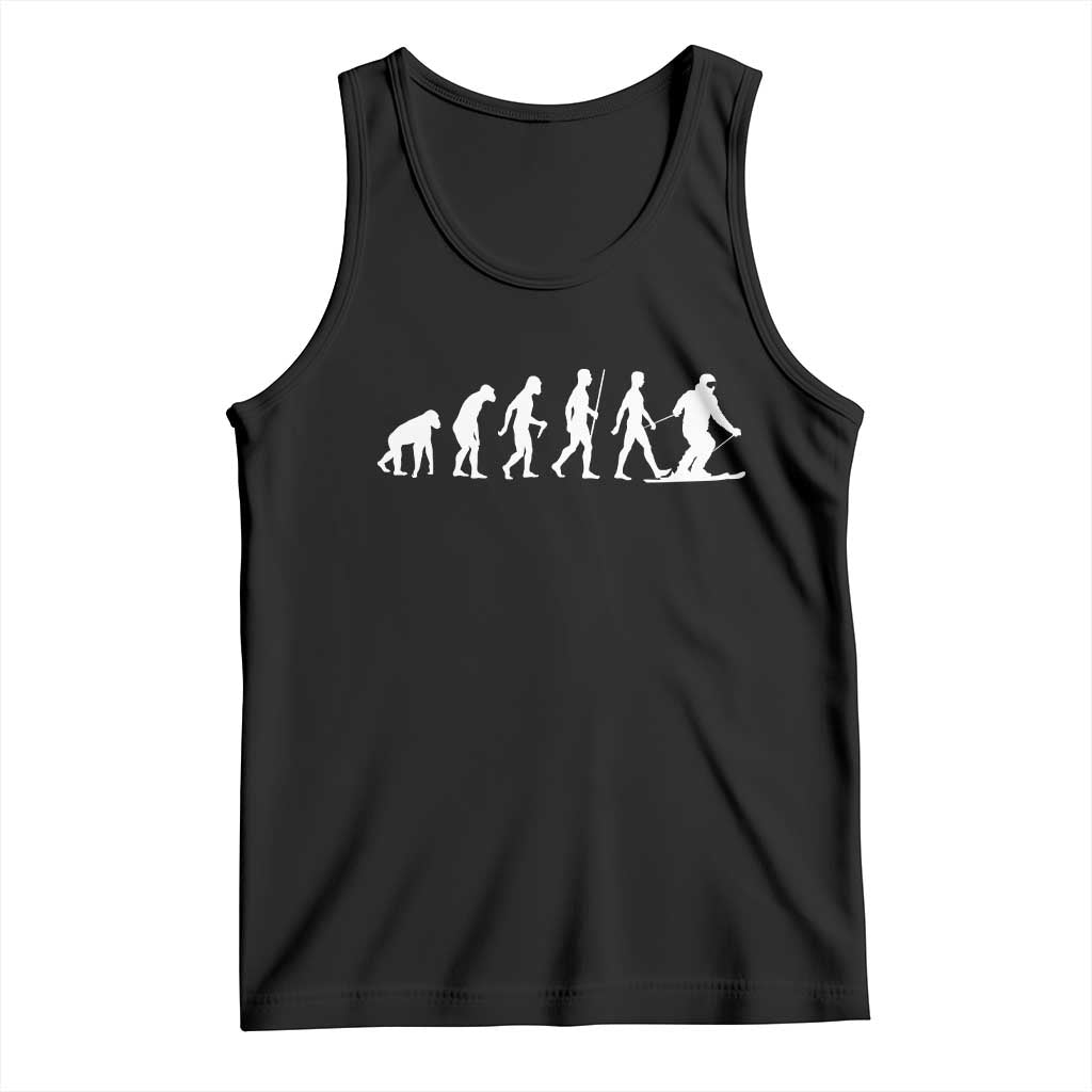 Ski Evolution Tank Top Funny Skiing Lover Skiers - Wonder Print Shop