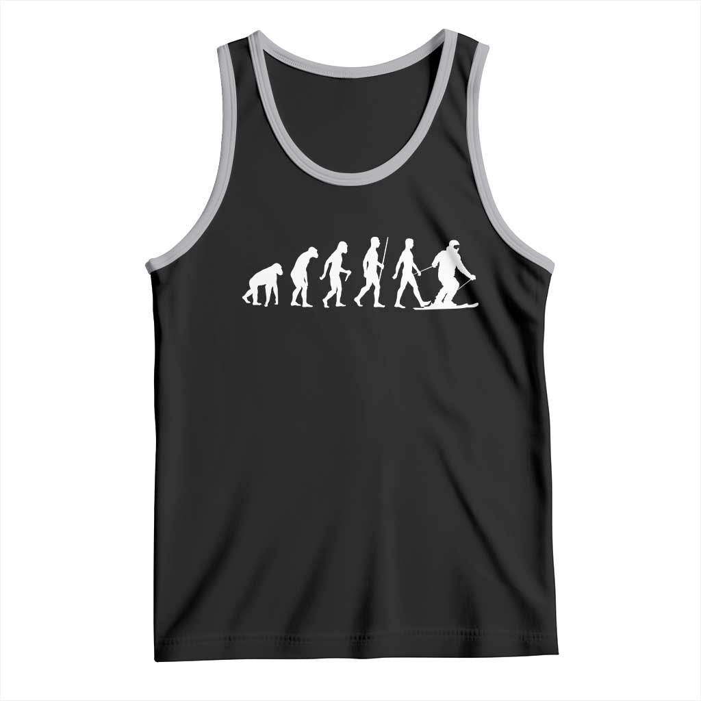 Ski Evolution Tank Top Funny Skiing Lover Skiers - Wonder Print Shop