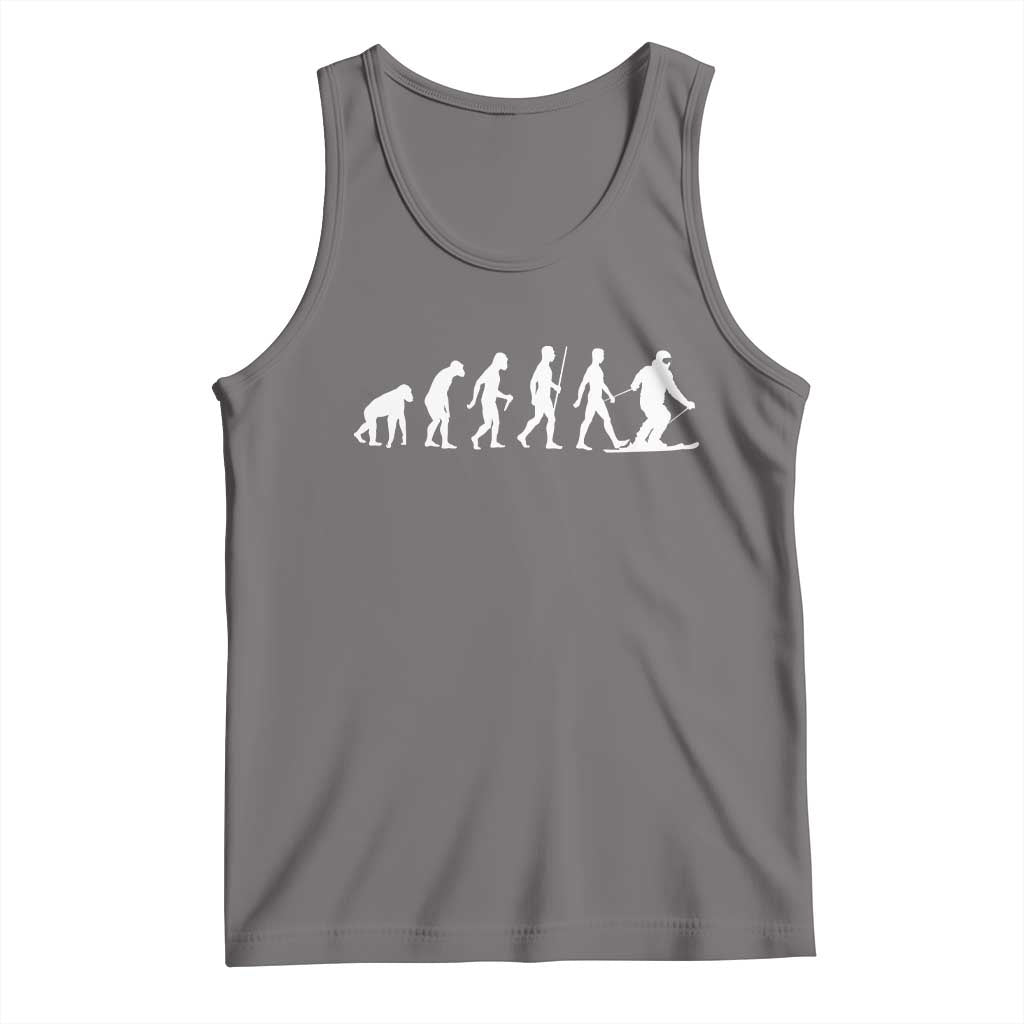 Ski Evolution Tank Top Funny Skiing Lover Skiers - Wonder Print Shop