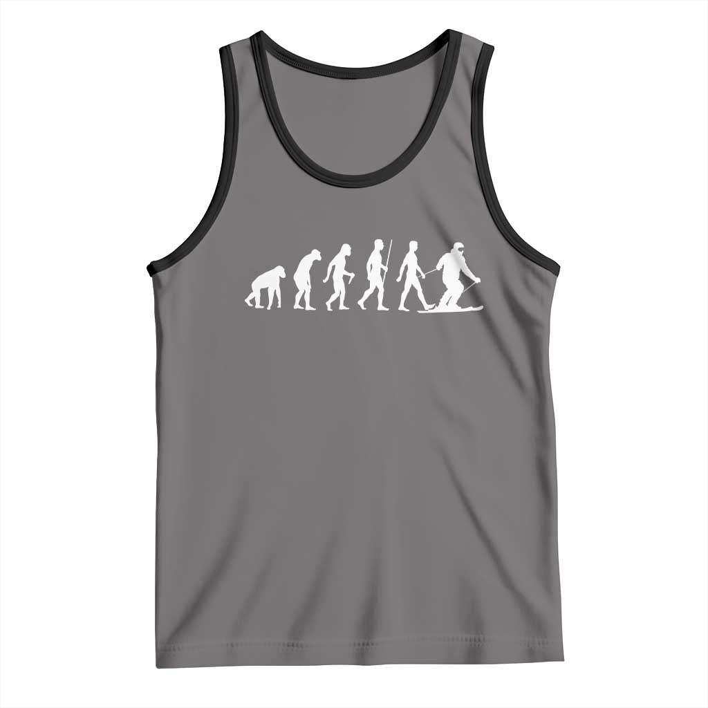 Ski Evolution Tank Top Funny Skiing Lover Skiers - Wonder Print Shop