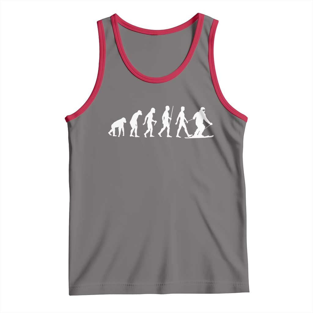 Ski Evolution Tank Top Funny Skiing Lover Skiers - Wonder Print Shop