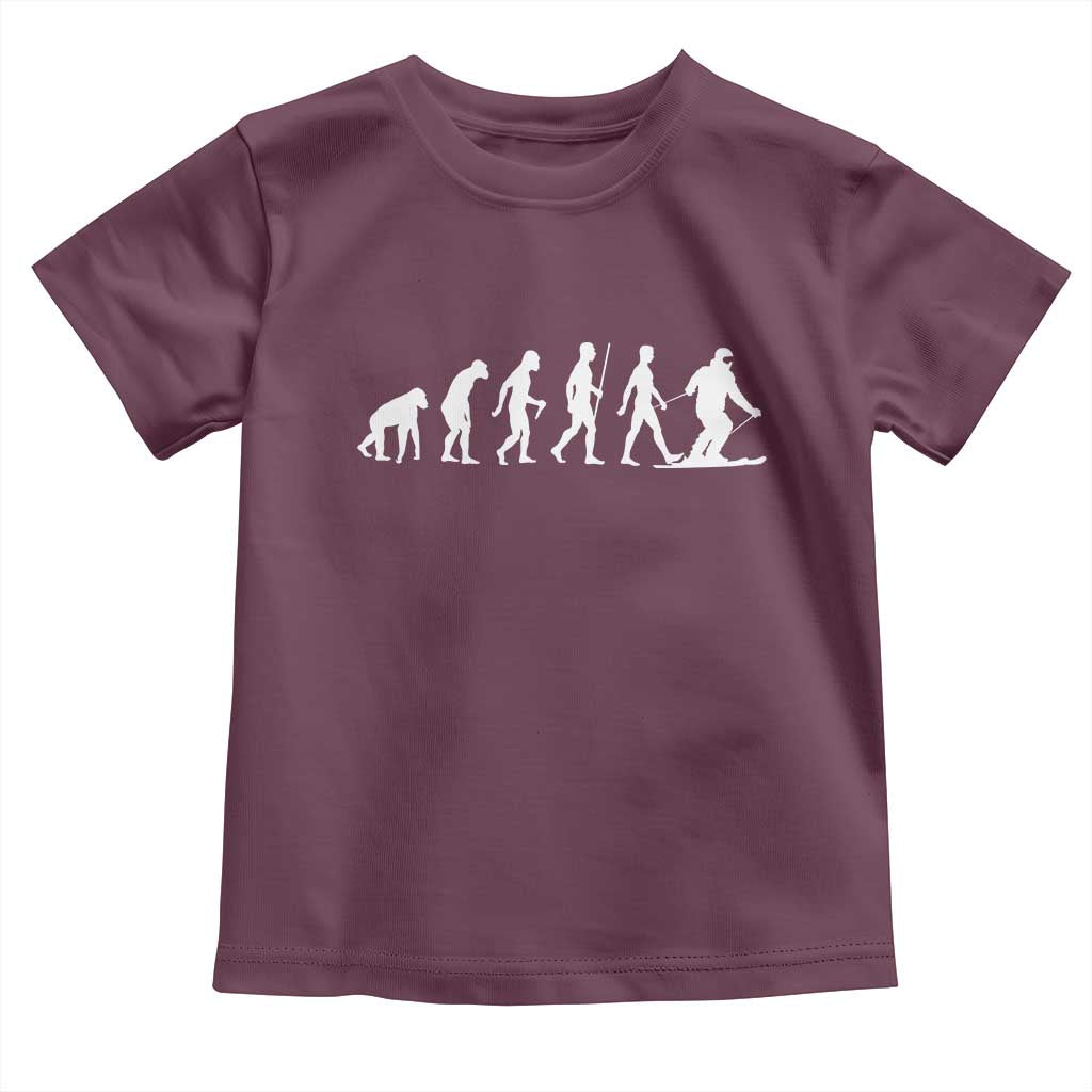 Ski Evolution Toddler T Shirt Funny Skiing Lover Skiers - Wonder Print Shop