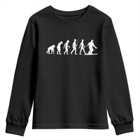 Ski Evolution Youth Sweatshirt Funny Skiing Lover Skiers - Wonder Print Shop