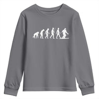 Ski Evolution Youth Sweatshirt Funny Skiing Lover Skiers - Wonder Print Shop