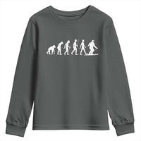Ski Evolution Youth Sweatshirt Funny Skiing Lover Skiers - Wonder Print Shop