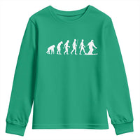 Ski Evolution Youth Sweatshirt Funny Skiing Lover Skiers - Wonder Print Shop