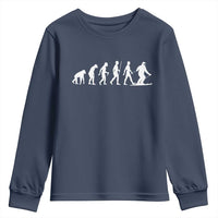 Ski Evolution Youth Sweatshirt Funny Skiing Lover Skiers - Wonder Print Shop