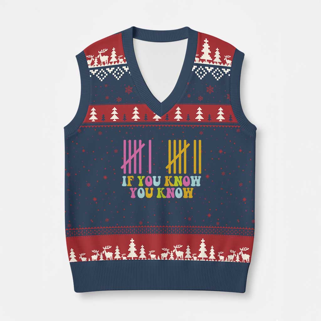 Funny Six Seven 6 7 Teen Slang V-Neck Knit Sweater Vest If You Know You Know Viral Meme - Wonder Print Shop