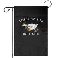 Overstimulated But Festive Goose Christmas Garden Flag Funny Holiday Meme - Wonder Print Shop