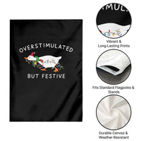 Overstimulated But Festive Goose Christmas Garden Flag Funny Holiday Meme - Wonder Print Shop