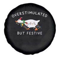 Overstimulated But Festive Goose Christmas Spare Tire Cover Funny Holiday Meme - Wonder Print Shop