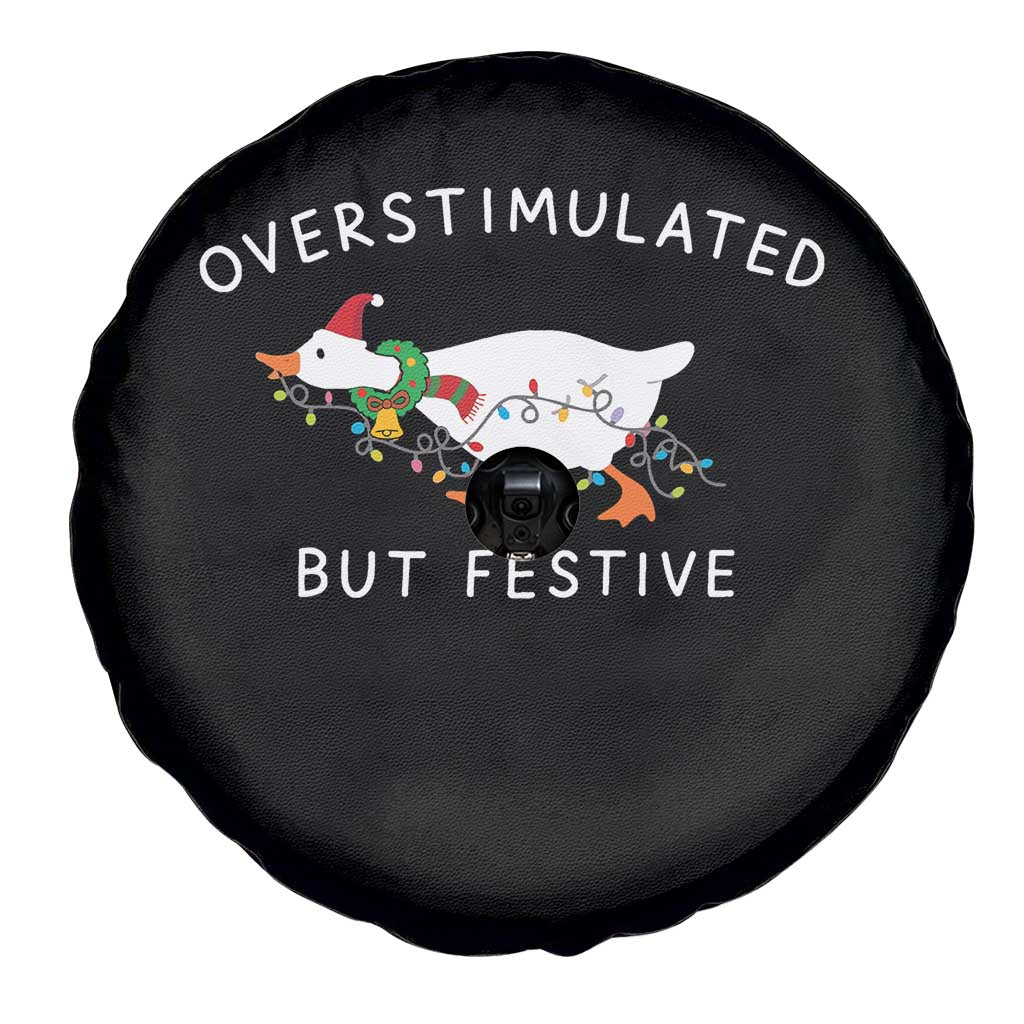 Overstimulated But Festive Goose Christmas Spare Tire Cover Funny Holiday Meme - Wonder Print Shop