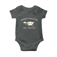 Overstimulated But Festive Goose Christmas Baby Onesie Funny Holiday Meme - Wonder Print Shop