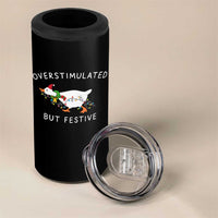 Overstimulated But Festive Goose Christmas 4 in 1 Can Cooler Tumbler Funny Holiday Meme - Wonder Print Shop