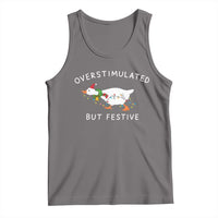 Overstimulated But Festive Goose Christmas Tank Top Funny Holiday Meme - Wonder Print Shop