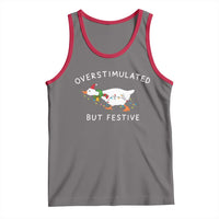 Overstimulated But Festive Goose Christmas Tank Top Funny Holiday Meme - Wonder Print Shop
