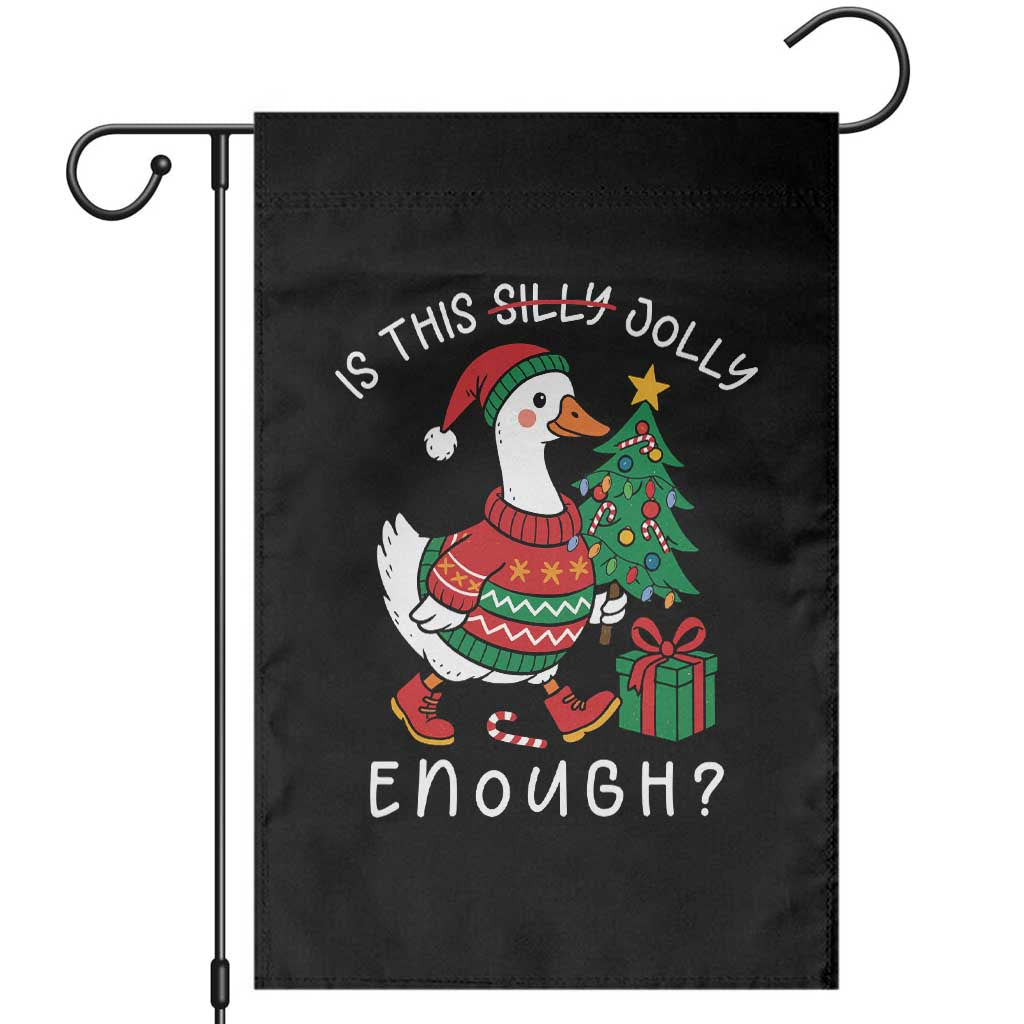 Funny Goose Christmas Garden Flag Is This Jolly Enough Cute Xmas Duck - Wonder Print Shop