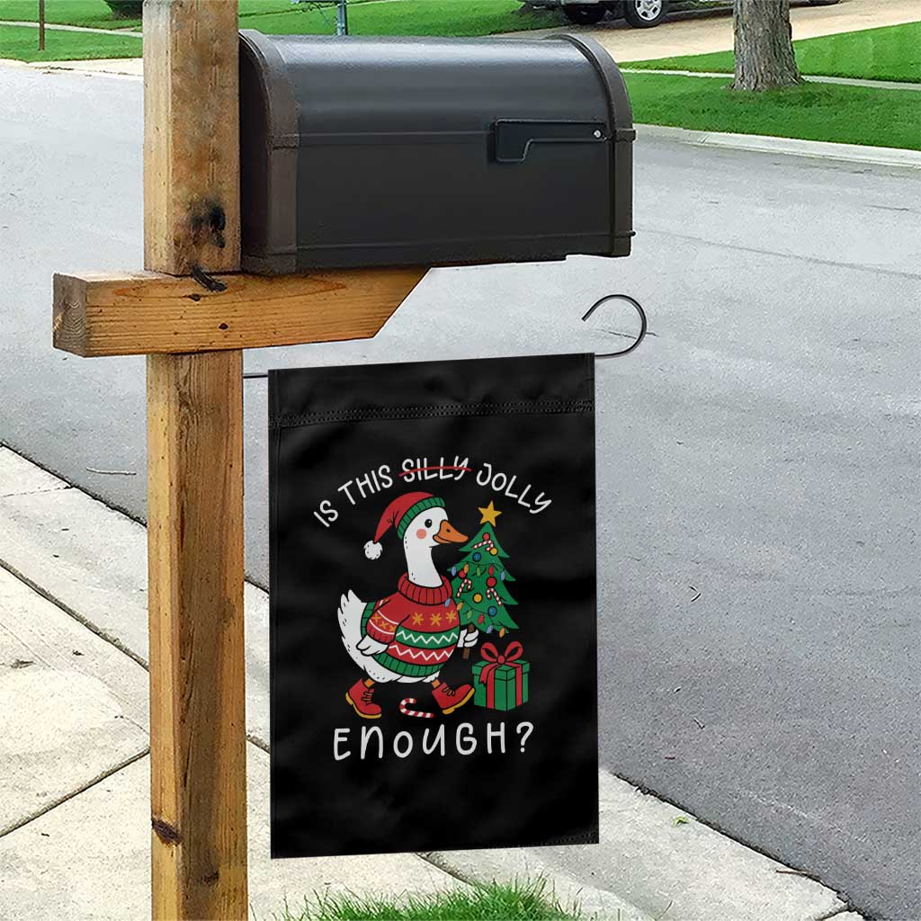 Funny Goose Christmas Garden Flag Is This Jolly Enough Cute Xmas Duck - Wonder Print Shop