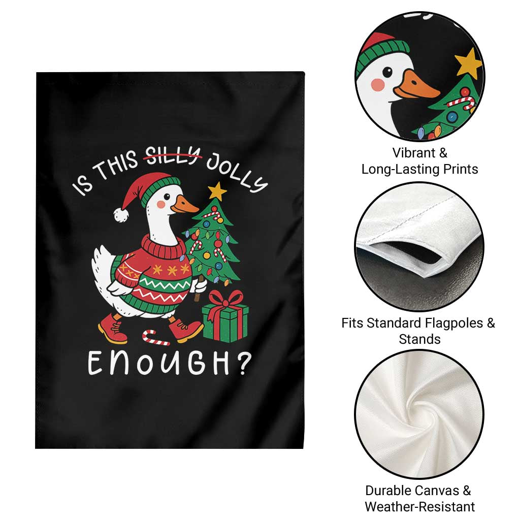 Funny Goose Christmas Garden Flag Is This Jolly Enough Cute Xmas Duck - Wonder Print Shop