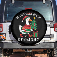Funny Goose Christmas Spare Tire Cover Is This Jolly Enough Cute Xmas Duck - Wonder Print Shop