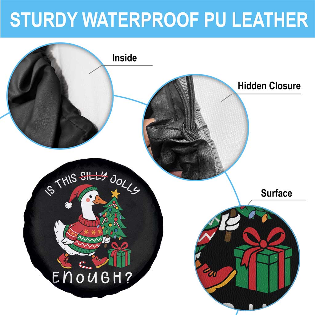 Funny Goose Christmas Spare Tire Cover Is This Jolly Enough Cute Xmas Duck - Wonder Print Shop