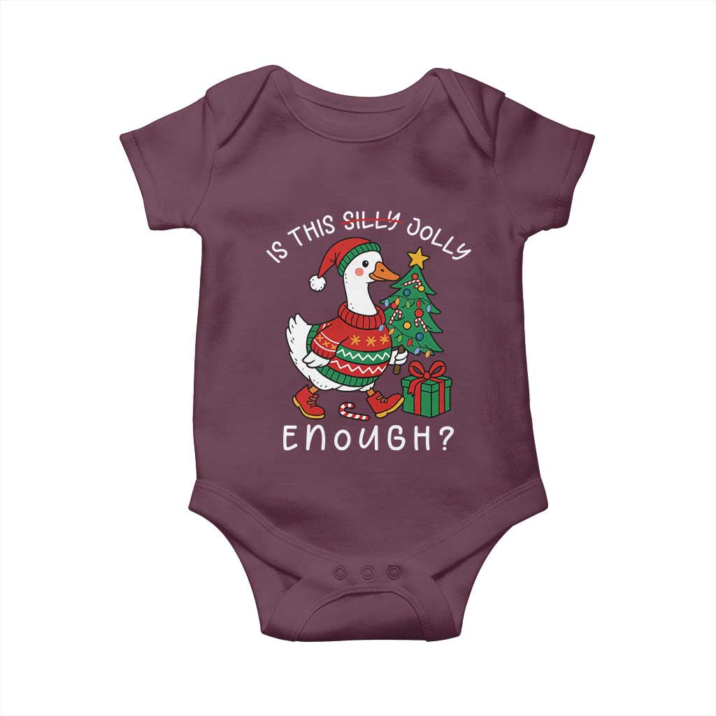 Funny Goose Christmas Baby Onesie Is This Jolly Enough Cute Xmas Duck - Wonder Print Shop