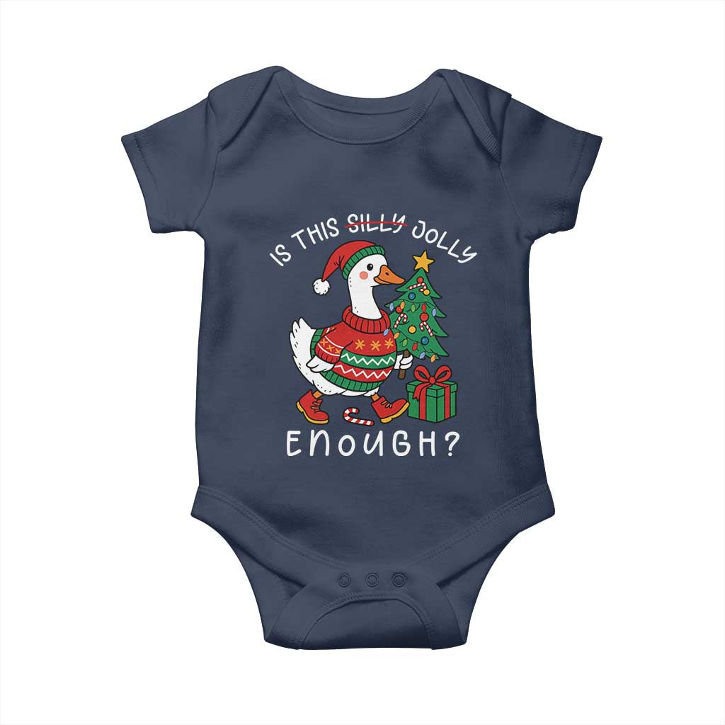 Funny Goose Christmas Baby Onesie Is This Jolly Enough Cute Xmas Duck - Wonder Print Shop