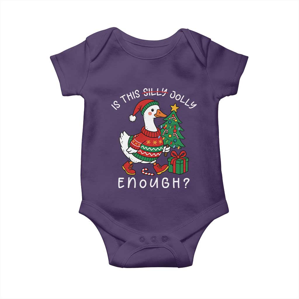 Funny Goose Christmas Baby Onesie Is This Jolly Enough Cute Xmas Duck - Wonder Print Shop