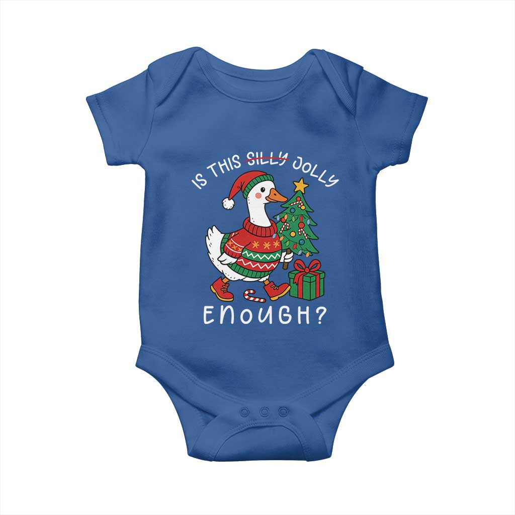 Funny Goose Christmas Baby Onesie Is This Jolly Enough Cute Xmas Duck - Wonder Print Shop