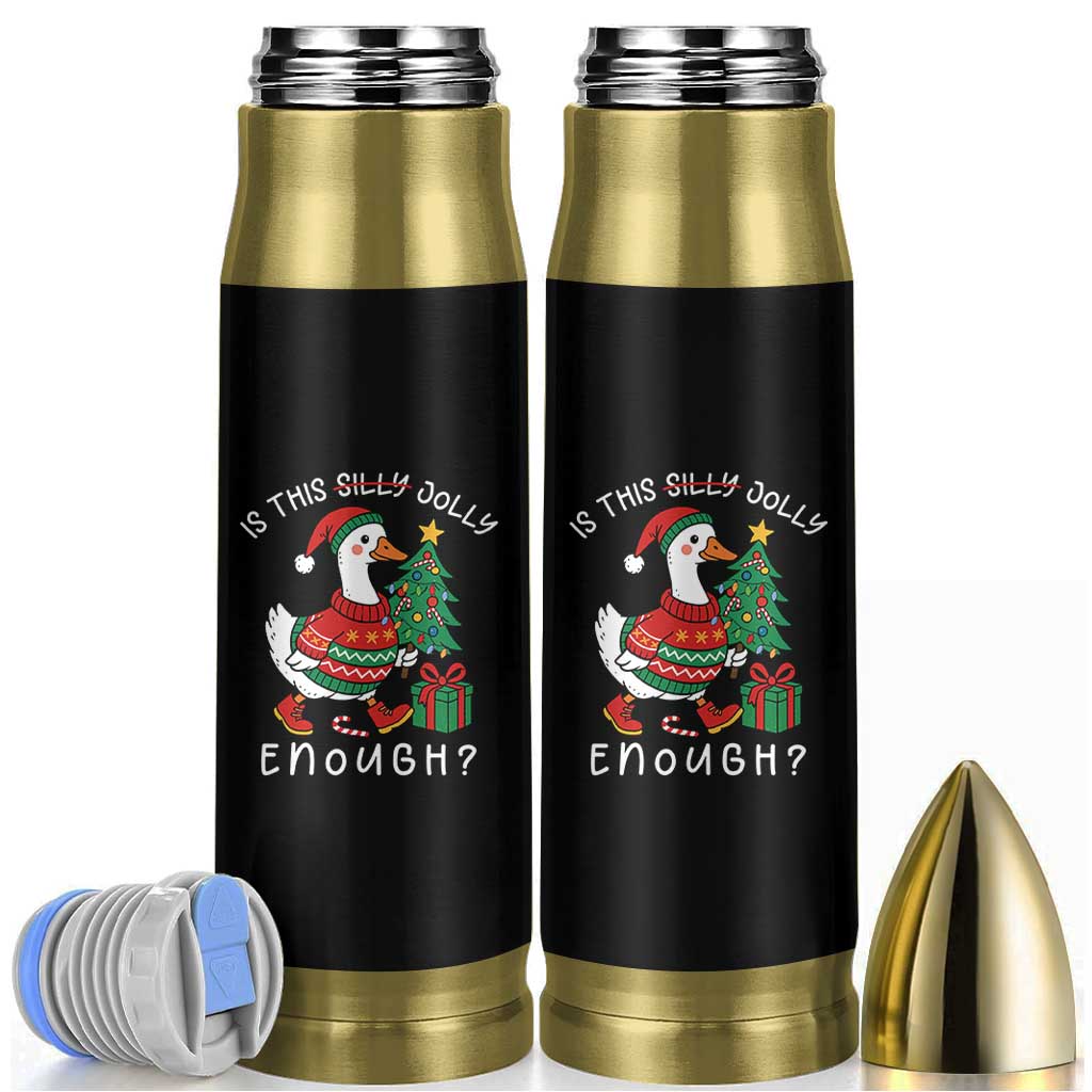 Funny Goose Christmas Bullet Tumbler Is This Jolly Enough Cute Xmas Duck - Wonder Print Shop